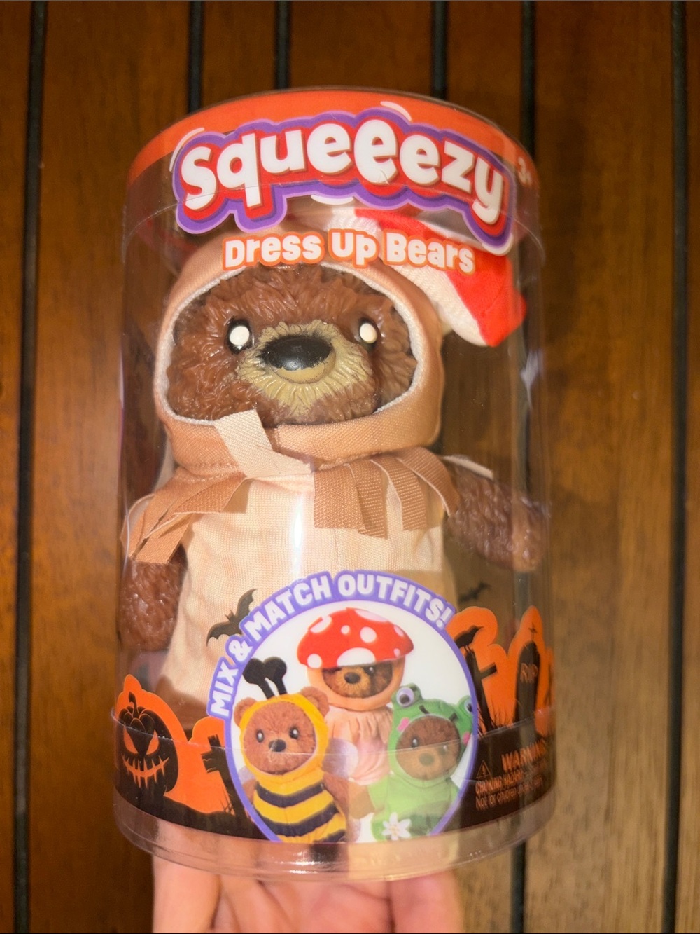 Squeeezy Dress Up Bears - one unit - mushroom